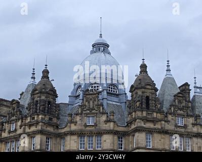 View of the roofs and domes of the historic 19th century kirkgate market in leeds west yorkshire Stock Photo