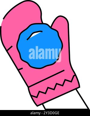 snowball fight winter season color icon vector illustration Stock ...
