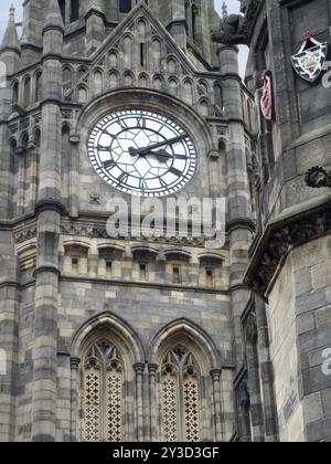 Close up of the clock and tower of rochdale town hall in lancashire Stock Photo