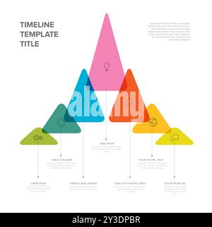Vector grow time line infochart template with highlighted triangle ...