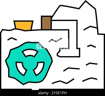 uranium mining nuclear energy color icon vector illustration Stock ...