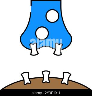 synaptic transmission neuroscience neurology color icon vector ...
