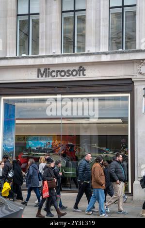 London, UK - March, 23, 2024 : Microsoft store in London. Oxford street. UK. Stock Photo