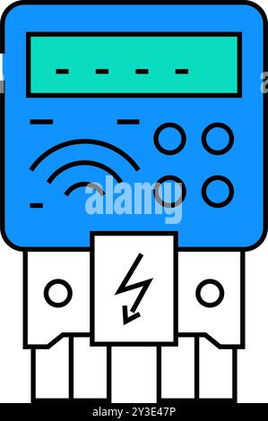 smart meters electric grid color icon vector illustration Stock Vector ...