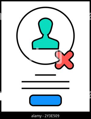 guerrilla testing ux ui design icon color illustration Stock Vector