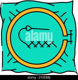 stitches embroidery hobby color icon vector illustration Stock Vector ...