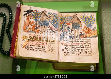 Egypt, Cairo airport, items displayed in the Terminal 2 Museum : Bilingual Kiahk vespers psalmody. Stock Photo