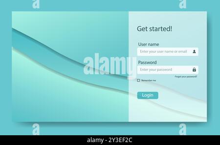Account sign up and password form page. Login ui ux design concept illustration. Landing page template with email and password in flat design. Profess Stock Vector