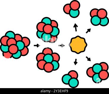 chain reaction nuclear energy icon doodle illustration Stock Vector ...