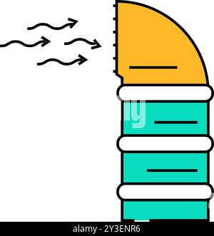 fresh air intake ventilation color icon vector illustration Stock ...