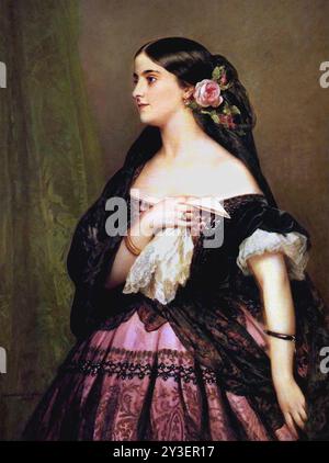 ADELINA PATTI 1843-1919) Italian  opera singer by Franz Winterhalter in 1863 Stock Photo