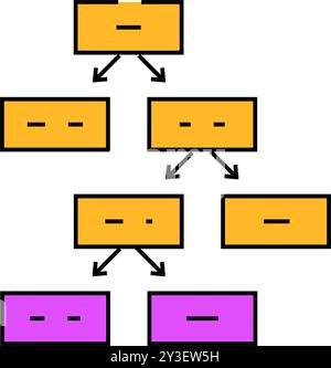 decision tree algorithm color icon vector. decision tree algorithm sign ...