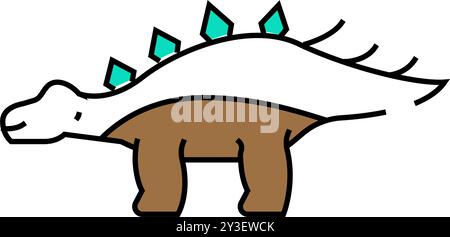 kentrosaurus dinosaur animal icon color illustration Stock Vector