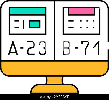 ab testing ux ui design color icon vector. ab testing ux ui design sign ...