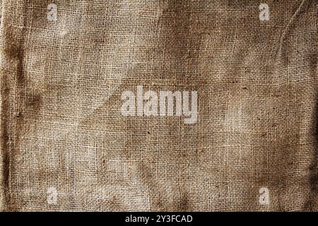 Close-up of burlap hessian sacking textured background Stock Photo