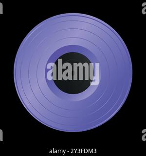 Realistic purple vinyl record for gramophone. Music vinyl disk on black background. Vector illustration Stock Vector
