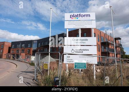 Hereford, UK construction of new build retirement village block witth 80 apartments by Platform Housing Group - photo September 2024 Stock Photo