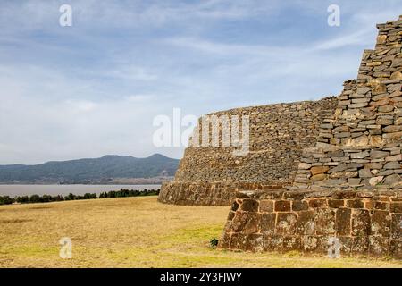 Pyramids of an ancient civilization of Mexico. Tzintzuntzan, Michoacan, Mexico. Stock Photo