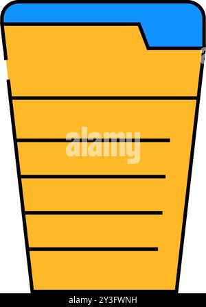 folding cup icon color illustration Stock Vector