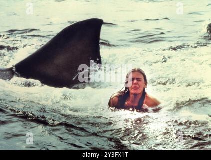 Susan Backlinie, on-set of the film, 'Jaws', Universal Pictures, 1975 Stock Photo