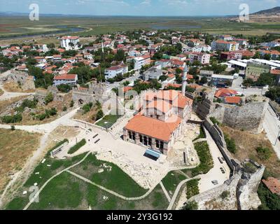 Enez Town, located in Edirne, Turkey, is an ancient ancient settlement. The Hagia Sophia Church and Enez Castle, built during the Byzantine period. Stock Photo