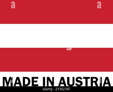 Made in Austria, Make in Austria, Manufacture sign, product icon, Make in Austria icon, Made in Austria with Flag Stock Vector