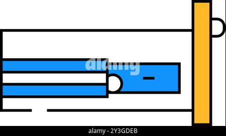 drawer slide hardware furniture fitting icon doodle illustration Stock ...