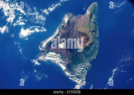 Hawaii Big island.  Digital enhancement of an image by NASA. Stock Photo