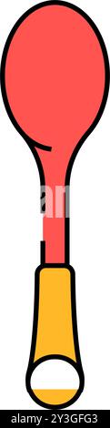 slotted spoon kitchen cookware color icon vector illustration Stock ...