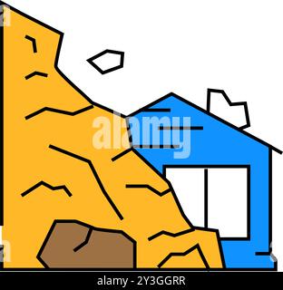 landslide disaster icon color illustration Stock Vector Image & Art - Alamy