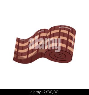 Roll of brown cloth on white background, vector illustration Stock Vector