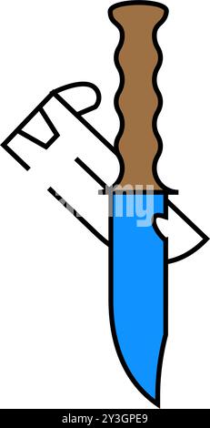 knife diver equipment icon color illustration Stock Vector