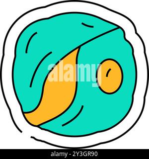 chlorella seaweed icon color illustration Stock Vector