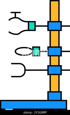 holder laboratory tool icon color illustration Stock Vector