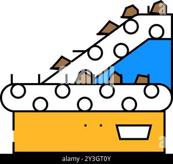 waste sorting conveyor belt color icon vector illustration Stock Vector ...