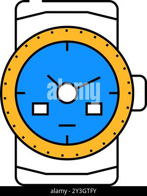 diver watches icon color illustration Stock Vector