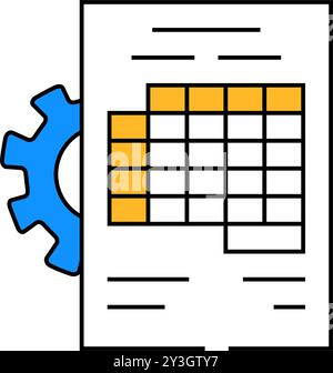 gear working process erp icon color illustration Stock Vector Image ...