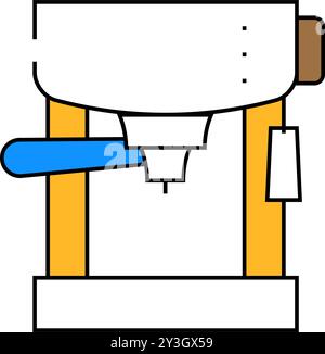 drip filtration electronic coffee machine line icon vector. drip ...