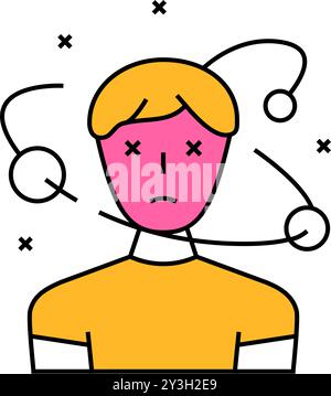 disorientation disease color icon vector illustration Stock Vector ...