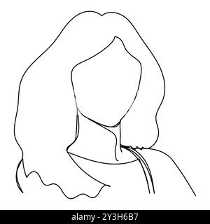 Continuous line drawing of a Beautiful Woman's face.Abstract female face in one line. Woman face with flowers Surreal Line art female floral girl. Min Stock Vector