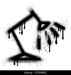 study lamp graffiti with black spray paint. Stock Vector