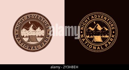 Outdoor Camp Logo Vector Illustration Design. Exclusive Vintage Style Adventure Logo Design. Old Vintage Outdoor Camp Logo Emblem. Stock Vector