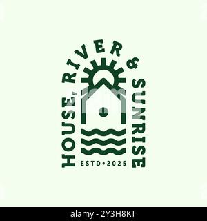 Cottage or Cabin House Logo Vector Illustration Design. Simple Modern Minimalist Real Estate Logo Template Design. Creative Line Art of Cottage Stock Vector