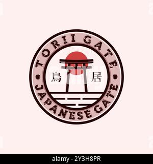 Torii (�B��) or Japanese Traditional Gate Logo Vector Illustration Design. Modern Creative Torii Illustration Logo Concept. Stock Vector