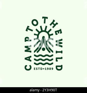 Camping Logo Vector Illustration Design. Outdoor Camp or Summer Camp Illustration Logo Design. Simple Modern Creative Camp Logo Design. Stock Vector