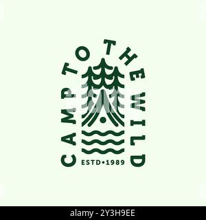 Camping Logo Vector Illustration Design. Outdoor Camp or Summer Camp Illustration Logo Design. Simple Modern Creative Camp Logo Design. Stock Vector