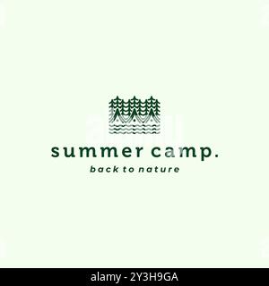 Camping Logo Vector Illustration Design. Outdoor Camp or Summer Camp Illustration Logo Design. Simple Modern Creative Camp Logo Design. Stock Vector