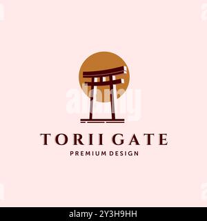 Torii or Japanese Traditional Gate Logo Vector Illustration Design. Modern Creative Torii Illustration Logo Concept. Stock Vector