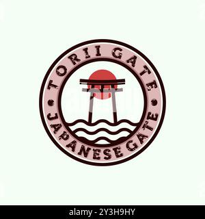 Torii (�B��) or Japanese Traditional Gate Logo Vector Illustration Design. Modern Creative Torii Illustration Logo Concept. Stock Vector