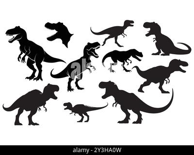 tyrannosaurus rex vector icon set. Stock Vector